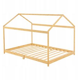 Łóżko Dziecięce domek 80x160 bambusowe Do Pokoju Dziecięcego+