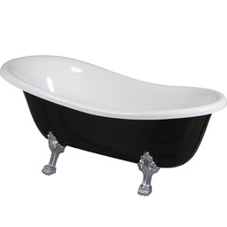 Omnires Atena Comfort M+ wanna 168x76cm wolnostojąca biało-czarna