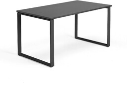 Biurko QBUS, rama O, 1400x800 mm, czarny, czarny