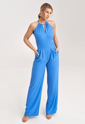 Kombinezon damski elegancki BEZ RĘKAWÓW SZEROKIE NOGAWKI L/XL