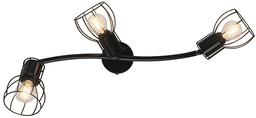 Nowoczesny plafon czarny 63 cm 3-punktowy regulowany -