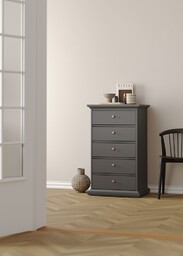Komoda z szufladami szara mat 62 cm Paris