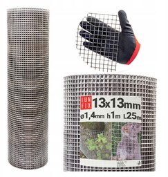 Siatka przeciw gryzoniom szkodnikom metalowa ocynk oko 13x13