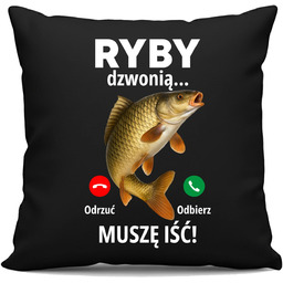 Ryby dzwonią, muszę iść v2 - czarna poduszka