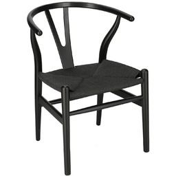 Krzesło drewniane Wicker Color D2.DESIGN czarne z podłokietnikami