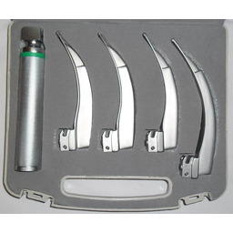 AZWAN Laryngoskop światłowodowy MacIntosh Mega Blade łyżki 3x3+4