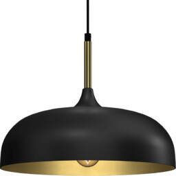 Milagro Metalowa lampa wisząca Lincoln okrągła czarna złota