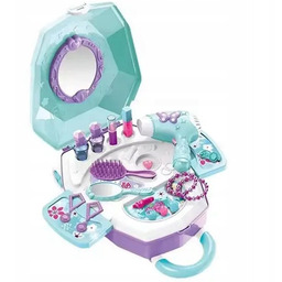 TOALETKA DLA DZIEWCZYNKI 2w1 Kosmetyki Biżuteria Suszarka WALIZKA