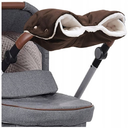 Mufka Do Wózka Uniwersalna Brązowa Wodoodporna Ciepła Flanel