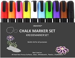 Creavvee Marker kredowy, zestaw E-10 sztuk, jeden rozmiar