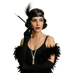 Zestaw Retro Czarny z Boa