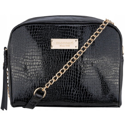 Torebka Listonoszka Monnari Czarna Chanelka Croco