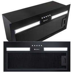 Okap Czarny kuchenny podszafkowy do zabudowy Led 60cm