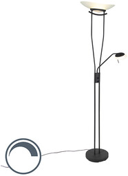 QAZQA Nowoczesna lampa podłogowa czarna z LED -