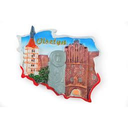 Magnes na lodówkę w kształcie Polski Olsztyn