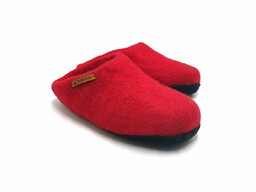Feltiness, Czerwone, kapcie wełniane z podeszwą 39-40 (25cm)