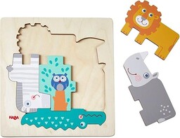 HABA 305710 - drewniane puzzle zwierzęce dzikie zwierzęce,