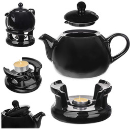 Dzbanek ceramiczny z podgrzewaczem Irais 1L czarny