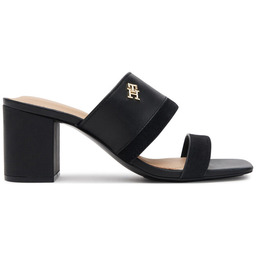 Klapki Tommy Hilfiger Leather & Suede Block Heel