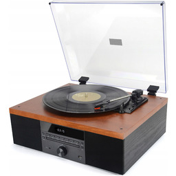 Gramofon Akai ATT-14BT brązowy Bluetooth Usb Fm