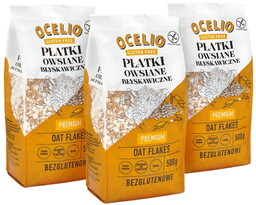 Ocelio Bezglutenowe Płatki Owsiane Premium 500g (ZESTAW 3szt.)