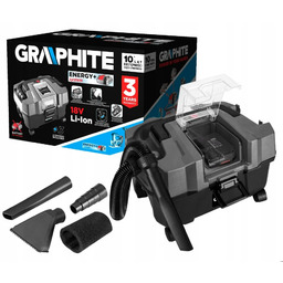 Graphite Odkurzacz Warsztatowy Przemysłowy Akumulatorowy 18V 10L