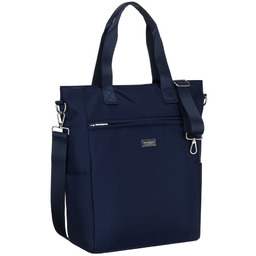 Shopperka damska w granatowym kolorze, jednokomorowa i zamykana