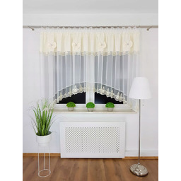 Firana Gotowa Z Kokardkami Kremowa Haft Firanki