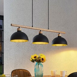 Lampa Wisząca Lindby, Tirzana, ściemnialny, czarny, salon, metal,