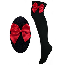 Zakolanówki bawełniane czarne z kokardą Milusie