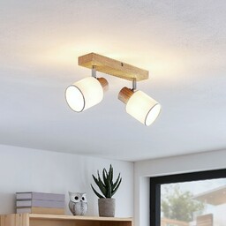 Lampa Sufitowa Lindby, Wanessa, ściemnialny, drewniany, salon, drewno,