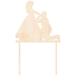 Topper drewniany na tort Młoda Para - 13