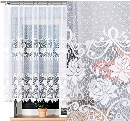 Firana żakardowa Demetria 500x140cm prosta (gotowa) z obszyciem