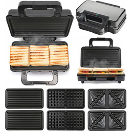 Opiekacz 3w1 Wymienne Płyty Tosty Gofry Grill Lund