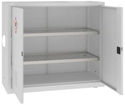 Szara metalowa szafa do przechowywania chemikaliów MSW 112