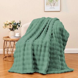 Koc narzuta z mikrofibry 160x200 3D BUBBLE miętowy