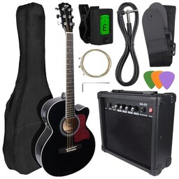 V-TONE Gitara elektroakustyczna Eag Set BK + wzmacniacz