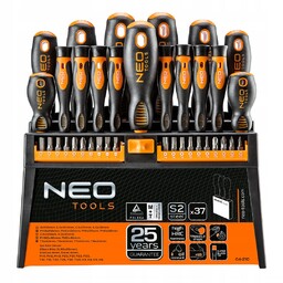 Neo Tools Zestaw wkrętaków i końcówek wkrętakowych śrubokręty