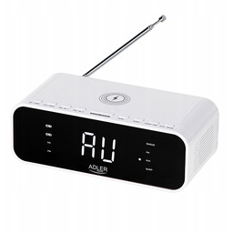Ad 1192 white Radiobudzik z bezprzewodową ładowarką
