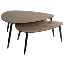 Zestaw 2 stolików Mileo L orzech