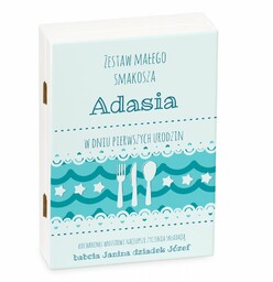 Sztućce dla dzieci zestaw w drewnianym etui