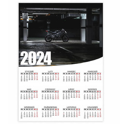 Kalendarz Plakatowy Ścienny 2024 Rok 50x70 cm Motocykl