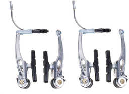 Szczęki hamulca V-brake aluminiowe srebrne kpl. na rower