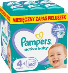 Pampers Active Baby 4 (9-14 kg), pieluchy, 180