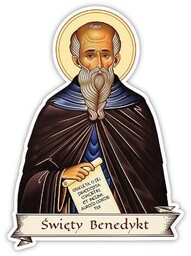 Naklejka religijna z wizerunkiem św. Benedykta z Nursji