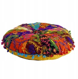 Indyjska Pufa Poduszka Siedzisko Medytacji Jogi Patchwork Boho