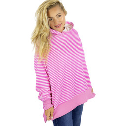 Damska bluza z kapturem w paski oversize CANDY