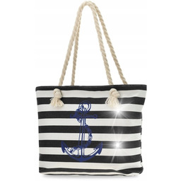 TORBA SHOPPER Marynarska Plażowa NA ZAKUPY DUŻA Torebka
