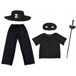 Kostium Zorro Kapelusz Maska Bluzka 116-128 5el