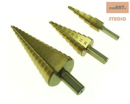 WIERTŁA STOŻKOWE STOPNIOWANE 4-12,4-20, 4-32MM HSS TYTAN 3szt